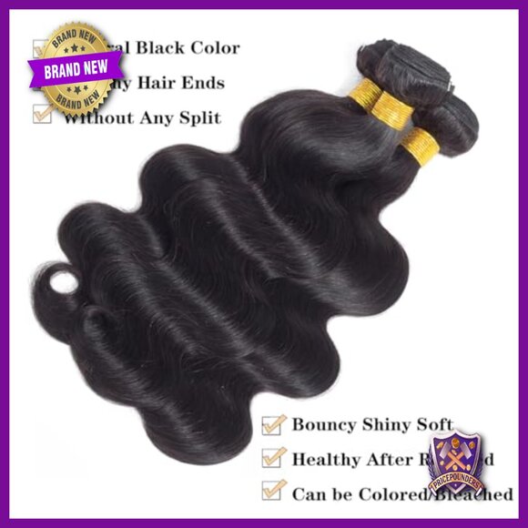 100% Virgin Human Hair Weave Bundles with HD Lace Closure 18\